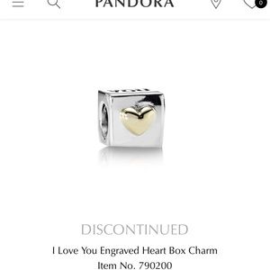 I Love You Engraved Heart Box Charm 14k gold